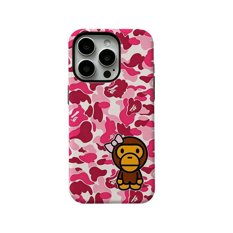 Ốp lưng Bowknot Little Ape dành cho iPhone 16/17 Pro Max/14 Pro/13/15 (cao cấp)/12/11/XR, kiểu dáng hoạt hình.