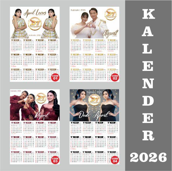 Kalender Dinding 2026 A3+ Isi 1 Lbr Gambar Dedes April Dangdut Academy Ropril-COD Ukuran 32x45 cm Bahan Art Carton 260gr Finishing Jepit Kaleng Desain Custom