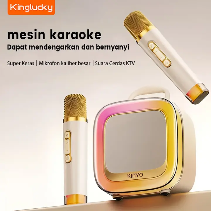 KINGLUCKY K88 Speaker Bluetooth Mini Portable 2MIC Speaker Karaoke | Microphone Karaoke Set 2MIC | Speaker 2mic Duet Bluetooth 5.4
