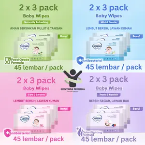 [PROMO] 6 PACK Cussons Baby Wipes 45's (2x beli 1 gratis 2) - Tissue Basah Bayi Tisu Ganti Popok pembersih Peralatan