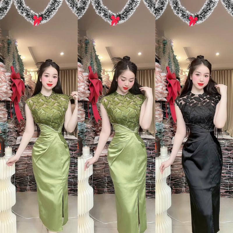 (U14) Đầm body thiết kế phối ren xẻ tà đầm dự tiệc sang chảnh váy đi tiệc đi làm đi chơi đều đẹp by Thương Lê U14