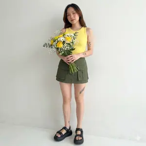 Rok Cargo Mini - Skort Trendy Rok Kekinian - Rok Cargo - Luxy Cargo Skort Polos