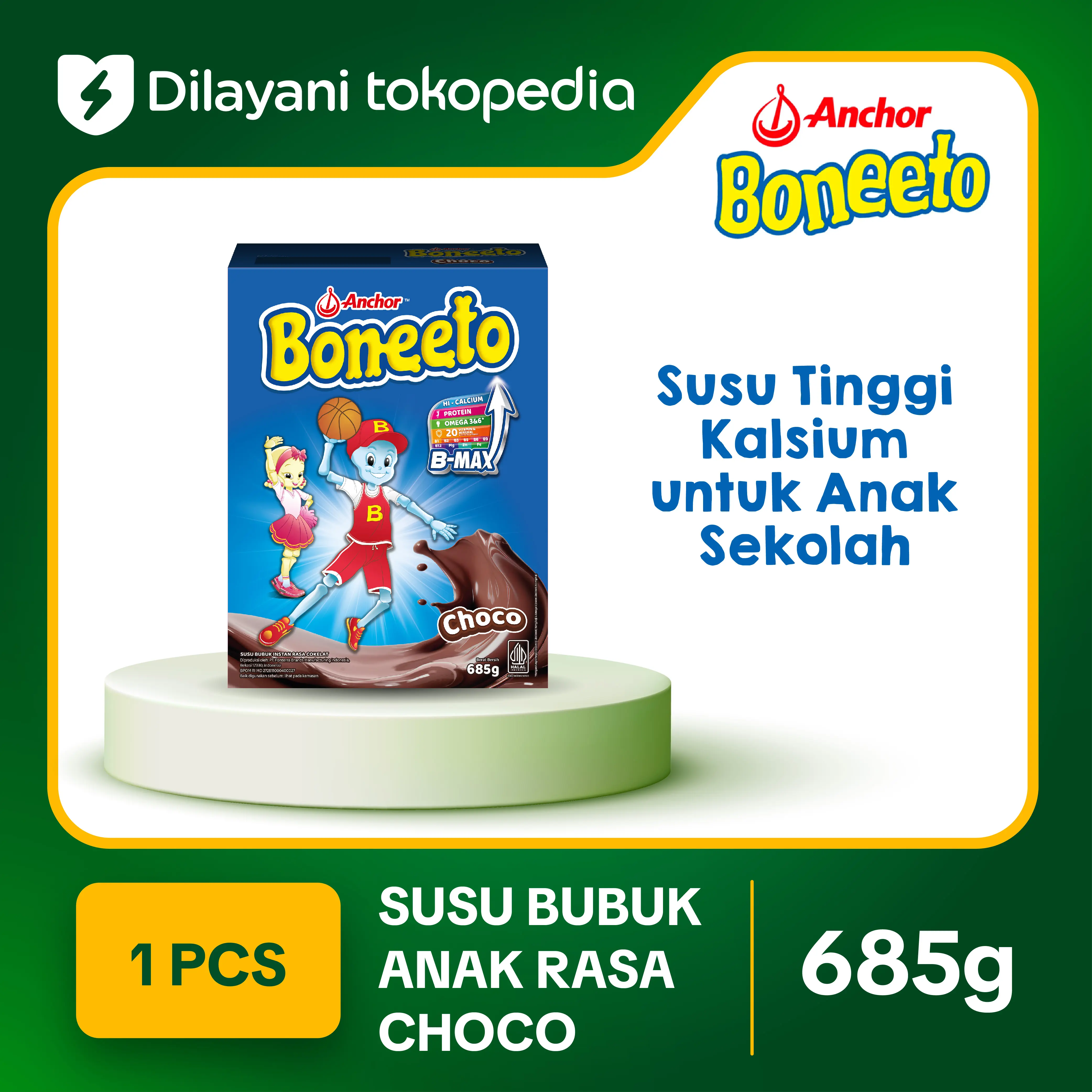 Boneeto Susu Bubuk Cokelat 685g - Dukung Daya Pikir dan Tubuh Aktif Anak / Kids Milk Chocolate / Dairy Milk