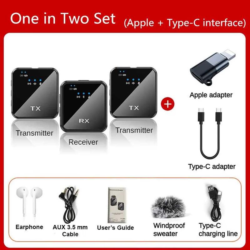 PROMO Clip On Mic Wireless for Vlogging Streaming with 2 Transmitter - ANC24 Microphone Mikrofon Bluetooth Earphone 7
