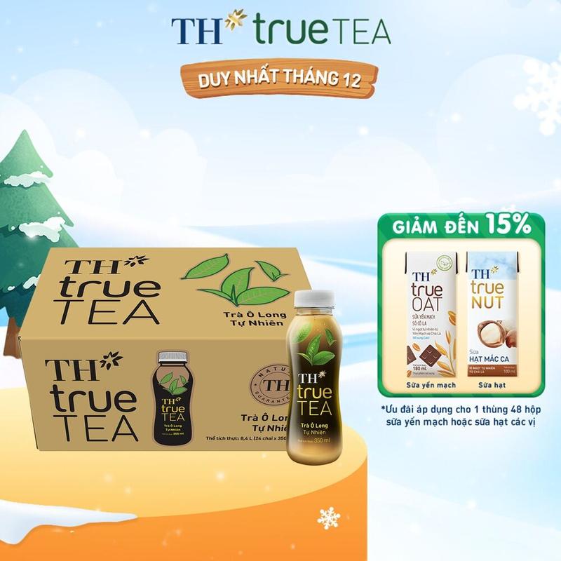 Thùng 24 chai trà ô long tự nhiên TH true TEA 350 ml 350 ml x 24