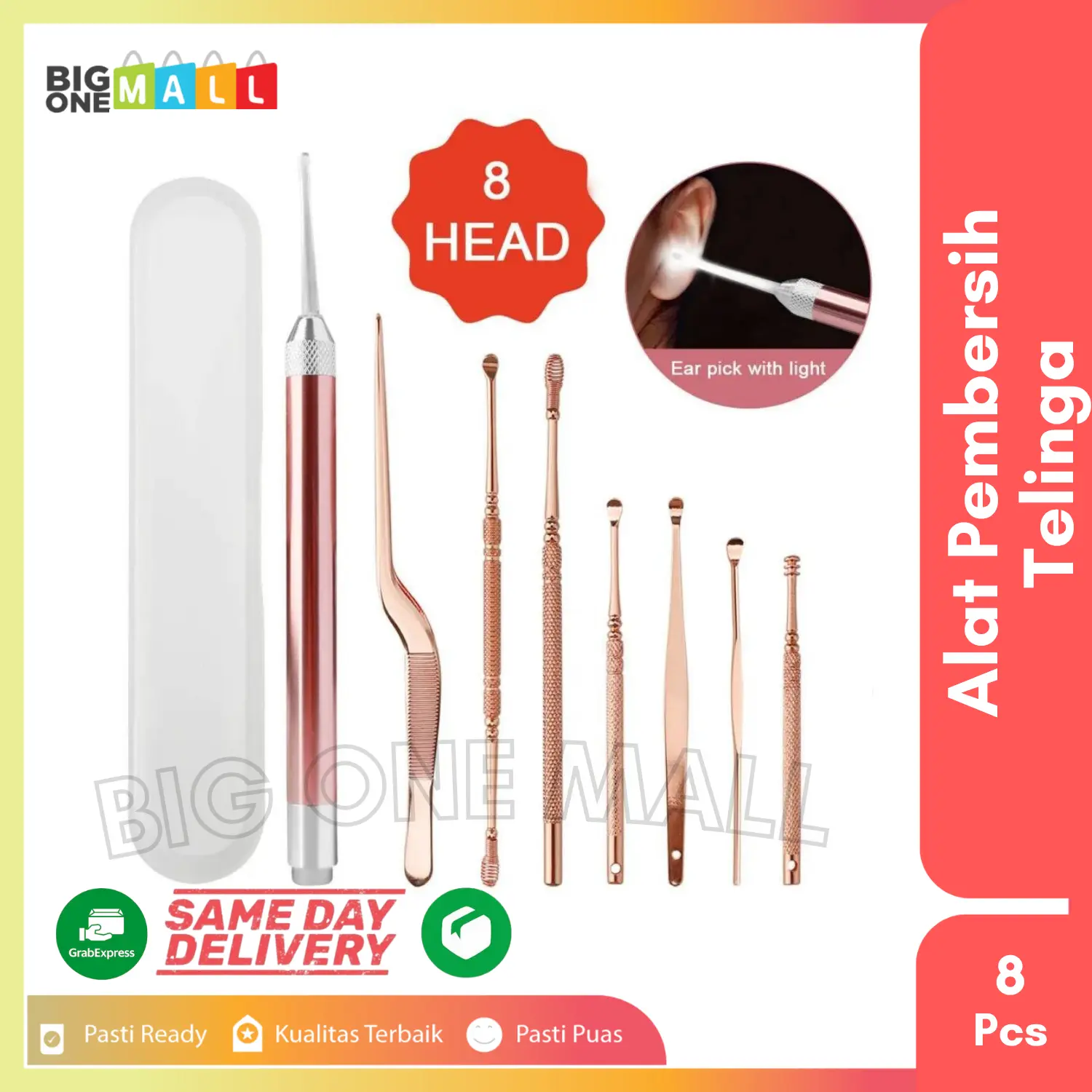 Alat Pembersih Telinga Ear Spoon Wax, Set Korek Kuping Stainless Steel