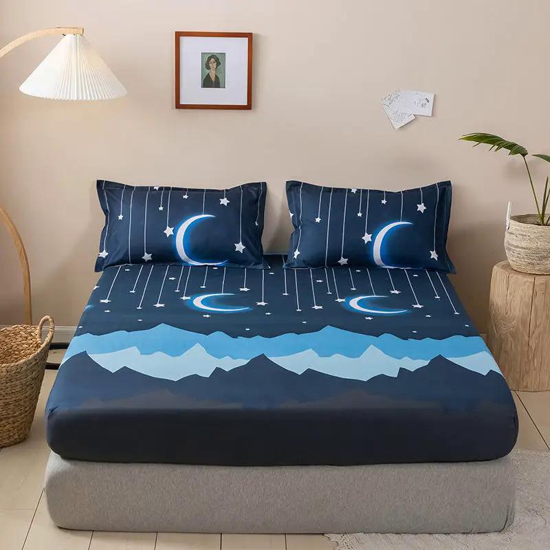 Product Introduction of Brushed Fitted Sheet Elastic Band Home Strap Bedding High-End Luxury Mattress Cover Bedsheet No Pillowcase Simple Multi Size Bed 5