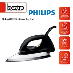 Philips Setrika HD1173/80 – 350 Watt Black Dry Iron