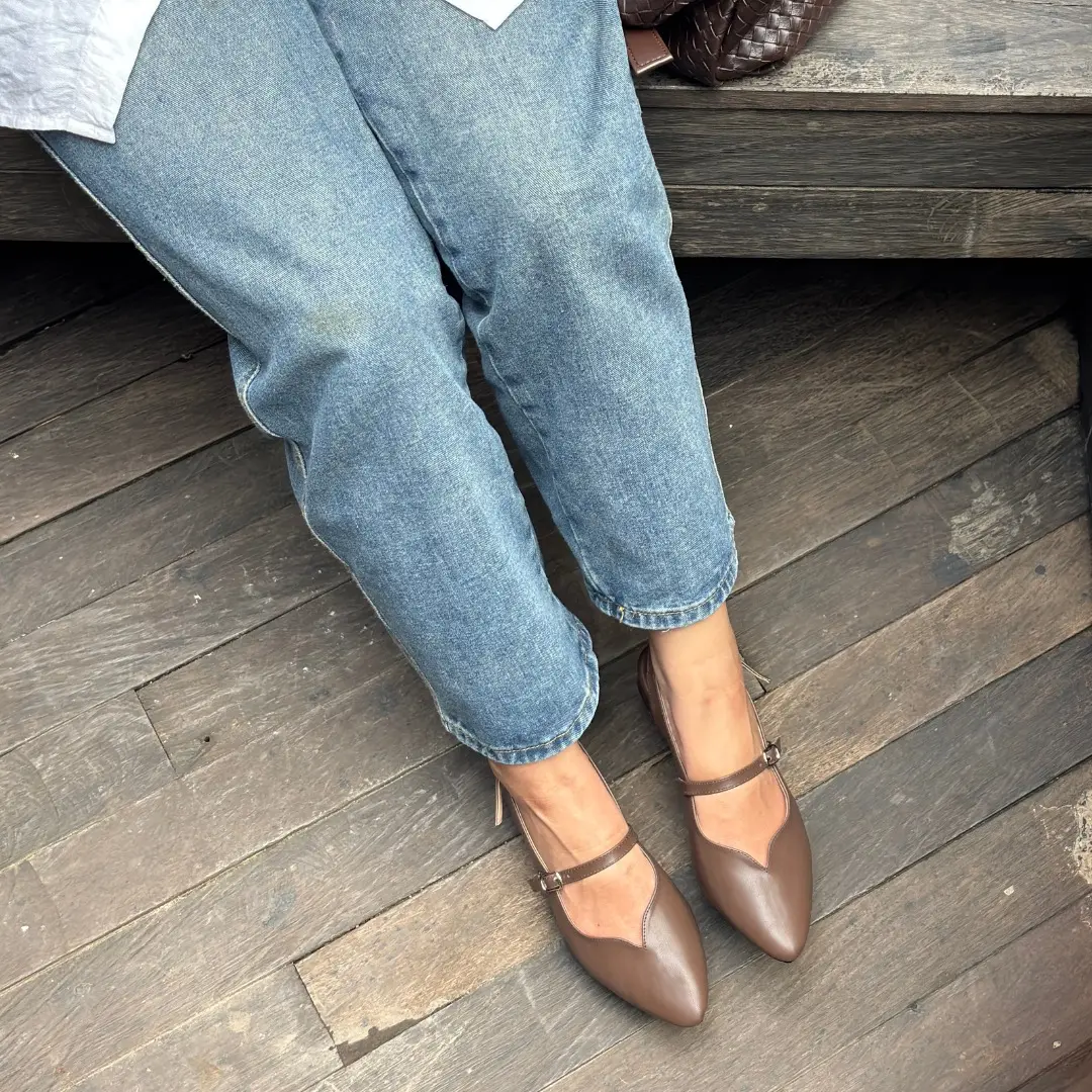Nuru Urban Viola Sepatu Sandal Cewel Flat Shoes Ujung Lancip Heels hak 3 cm