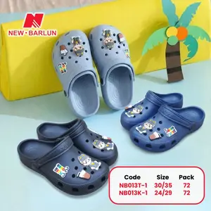 NEW BARLUN Sandal Anak Karakter NB013T & NB013K Slip On Clog EVA Empuk Size 24–35