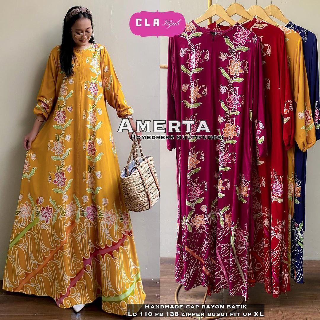 Gamis Amerta - Batik Cap Bahan Rayon Super Busui Friendly Jumbo - Fashion Wanita - adem murah Karet Lembut Motif Muslim Gamis Amerta - Batik Cap Bahan Rayon Super Busui Friendly Jumbo - Fashion Wanita - adem murah Karet Lembut Motif Muslim