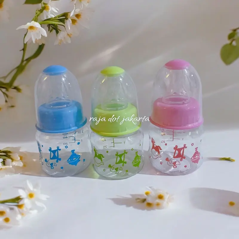 Isi 3 pc botol susu kecil 60ml / empeng dot  bayi baru lahir Pink Biru Accessories Bottle 4