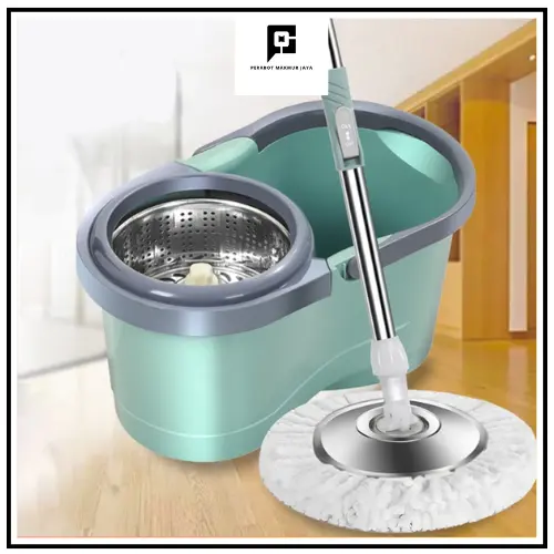 Alat Pel Lantai  Dengan Rol Praktis Kain Pel Putar SPIN  6L Bucket Ultra  - PMJ078 Pembersih Anti-Bacterial Mops