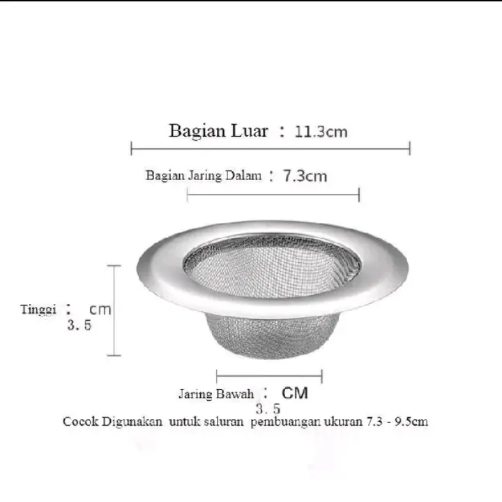 Saringan wastafel bak cuci piring stainless saringan afur kawat sink filter strainer saringan wastafel 1