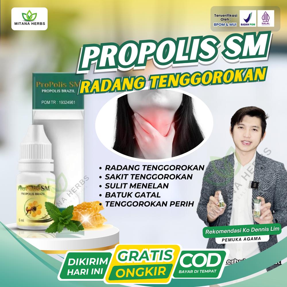 Propolis SM Radang Tenggorokan Sakit Tenggorokan Gatal Sulit Menelan Batuk Gatal Tenggorokan Perih Nyeri Isi 6ml