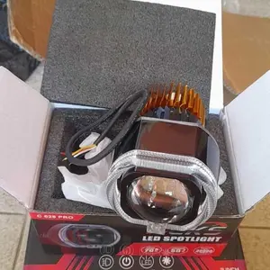 Biled Projektor Asli 4.5 INCH CR7 C667 Blue Lensa Biled  Proyektor Dual Laser Lens High Low Body Hitam Flat Cut Bisa Piw Piw Universal Kuning Putih