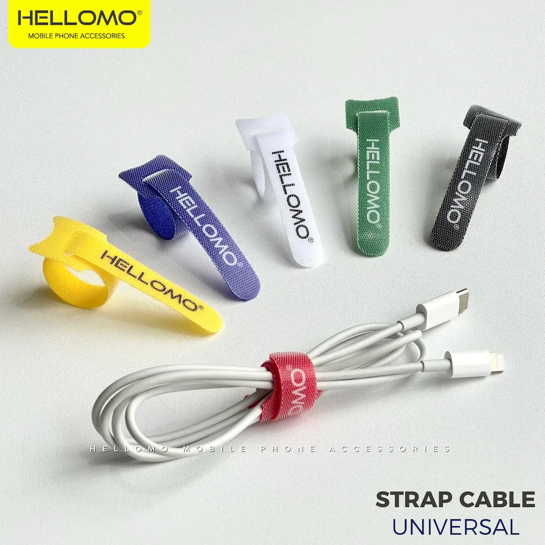 Pengikat Kabel Velcro Cord Cable Strap Holder Penggulung Kabel Charger