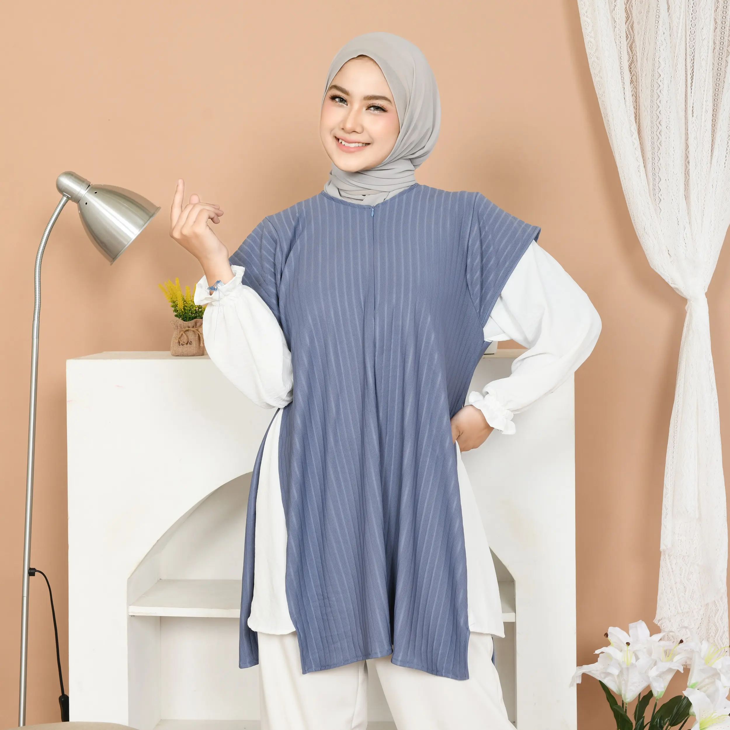 Mybamus Gemma Two In One Tunic Atasan Muslim Wanita Kekinian Rekomendasi Atasan Wanita Terbaru