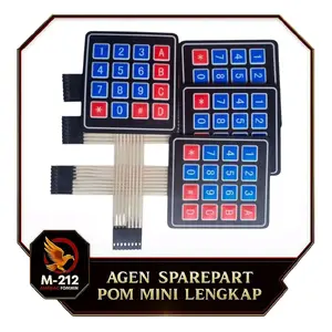 M-212 Keypad Pom Mini Membran 4x4 Original Berkualitas Tinggi Fleksibel & Tahan Lama untuk Sistem Pom Mini dan Industri Lainnya Computer