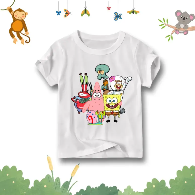 Baju atasan anak unisex gambar spongebob / kaos distro anak bahan adem / kids t-shirt 1