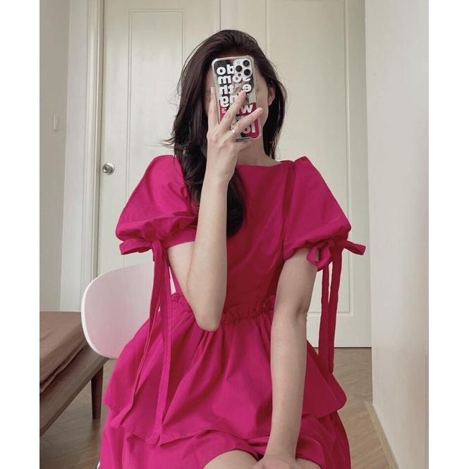 Puffy mini dress wanita gaun main casual korean look style| by duta busana purbalingga 2