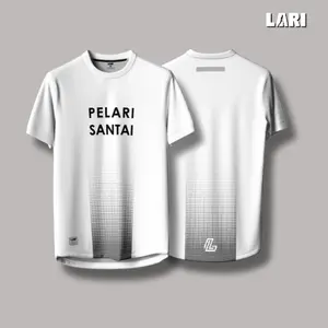 JERSEY LARI Pelari Santai Putih Jersey Dry Fit Running