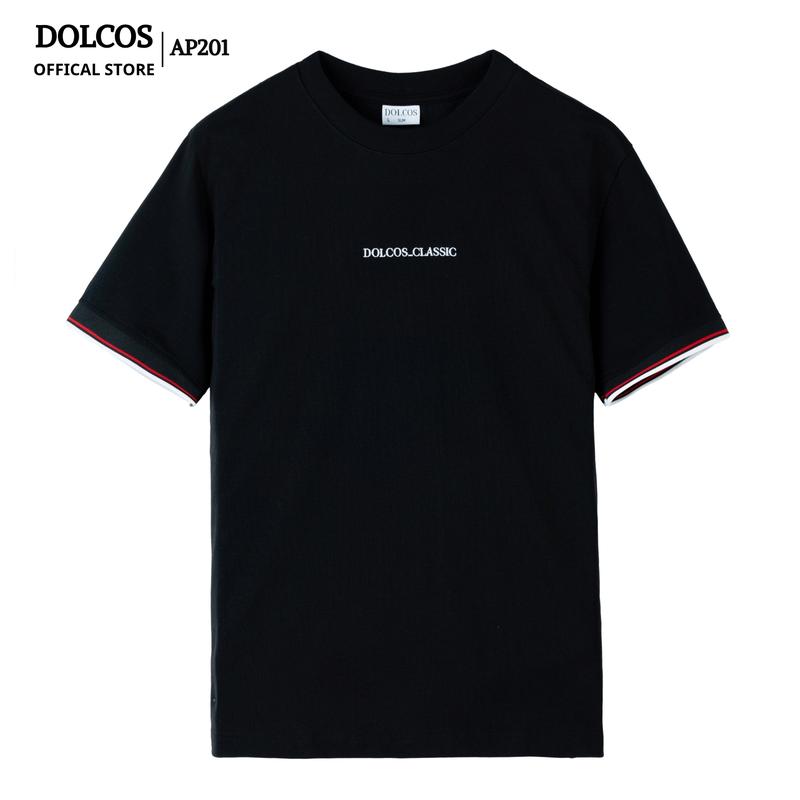 Áo Phông nam DOLCOS thêu chữ classic 3 màu sành điệu, Chất cotton cao cấp thoải mái thoáng mát thấm hút mồ hôi AP201