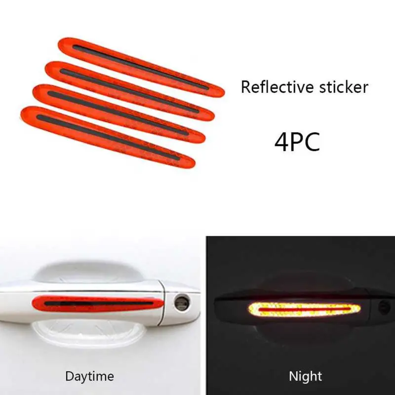Sticker Reflective Gagang Pintu Mobil Car Scratch Resistant 4 PCS - 1184 Bumper sticker truck stiker  reflektif 0