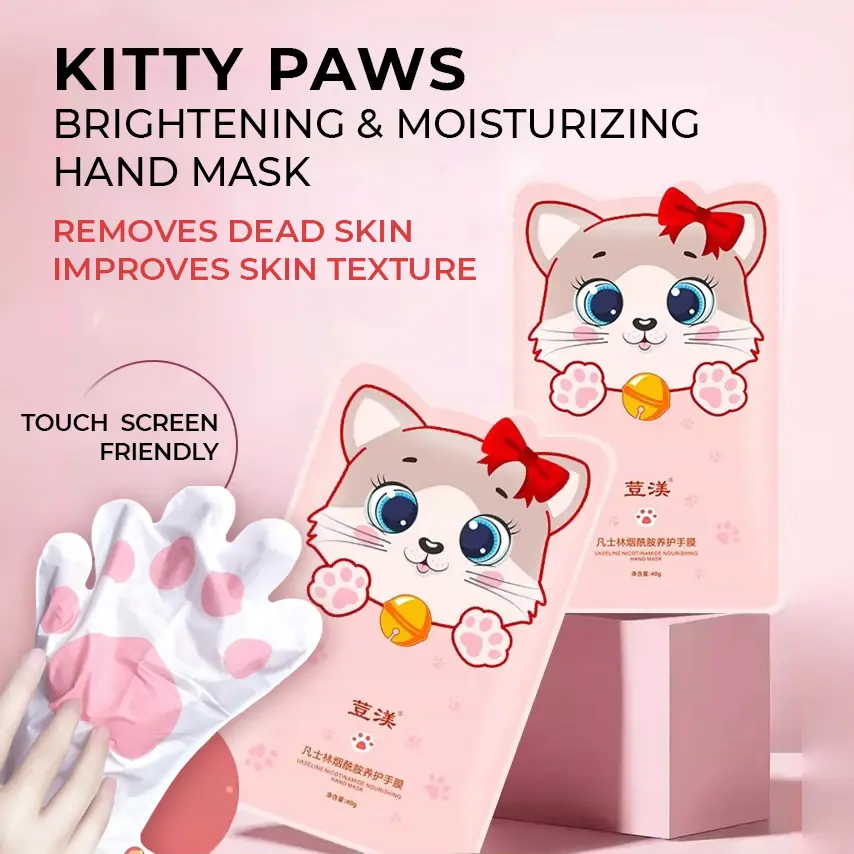 Kitty Cat Paw Hand Mask | Brightening Moisturizing Remove Dead Skin | Makes Skin Smooth Hydrate Moisturize Moisturizer