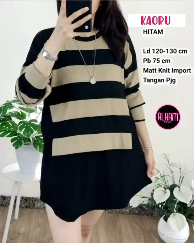 KAOS KNIT WANITA JUMBO LD 120 KOREAN STYLE LENGAN PANJANG MOTIF TERBARU PAKAIAN WANITA BAJU ATASAN 3