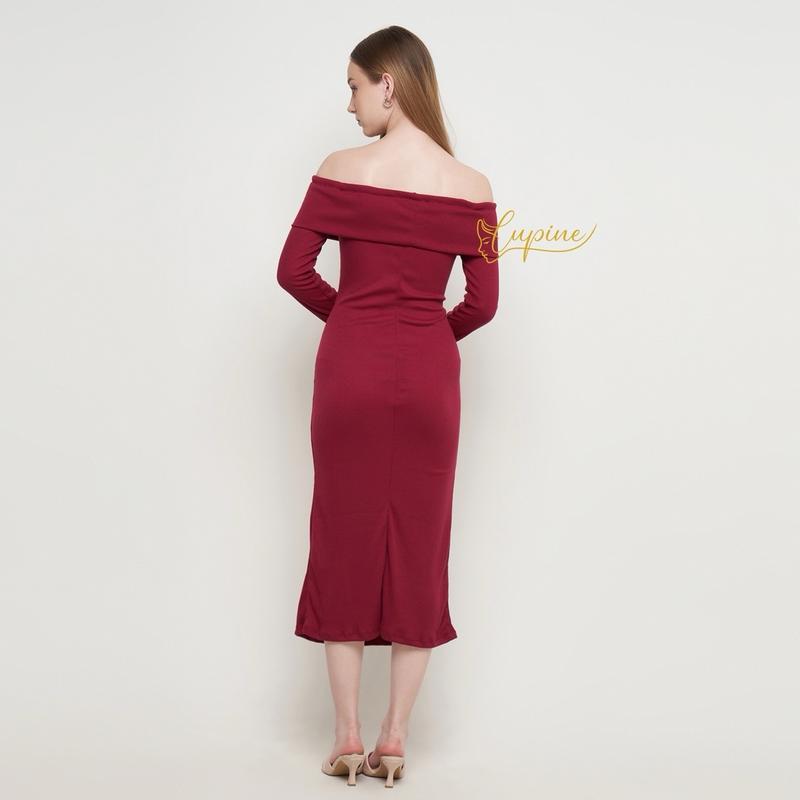 Callie Sexy Sabrina Long Dress - Bodycon Press Body - Dress Sabrina Kondangan Party 3