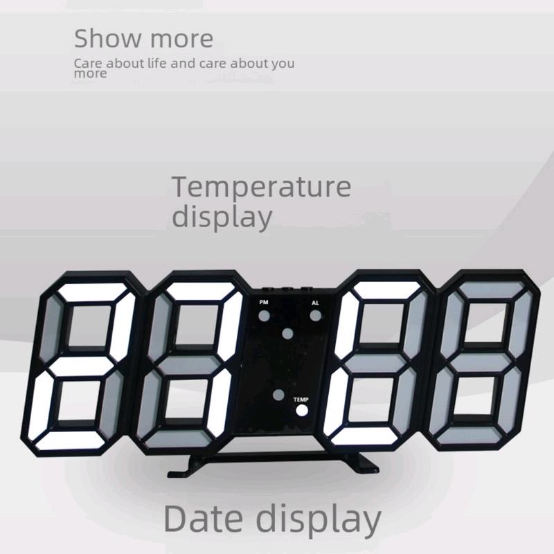 Jam smart LED meja dan dingding Hadiah Jam Dinding 3D 6