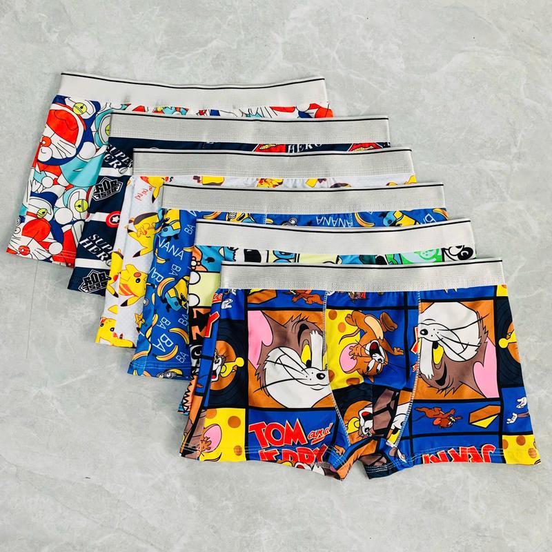 Combo 7 chiếc quần sịp mặc đủ 1 tuần, quần Boxer nam thun lạnh co giãn 4 chiều, kháng khuẩn, quần lót nam Menswear nhân vật hoạt hình (Có che tên sản phẩm)