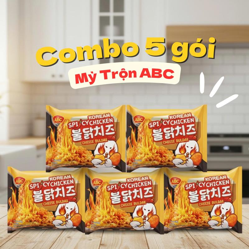  Combo 5 Gói Mì Trộn ABC Vị Gà Cay Phô Mai 80gram 