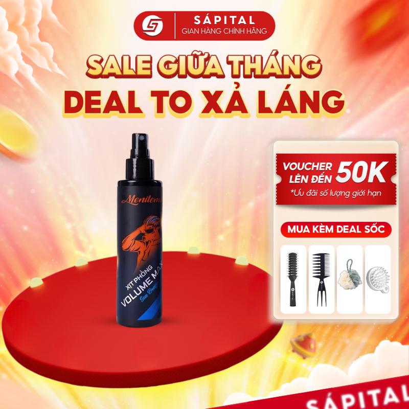[BẢN MỚI]Xịt phồng tóc Menitems giữ nếp 100ml Chính Hãng - Hỗ trợ tạo phồng tóc, Bổ sung dưỡng chất cho tóc - Tặng kèm lược