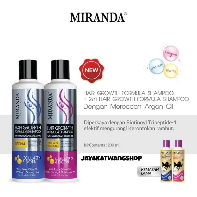 MIRANDA Shampoo Kuda 200 mL ( Kemasan Baru) Hair Growth Biotin Shampoo 0