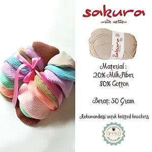 KATALOG - Benang Rajut Katun Susu 4 ply / Sakura SMALL PLY Milk Cotton Yarn - 2
