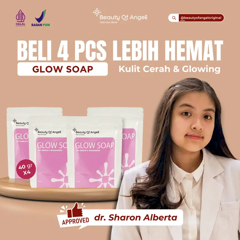 [FLASH SALE] Beauty Of Angel Glow Soap Sabun Badan Pembersih Pencerah Kulit Badan dan Wajah Mengandung Retinol Niacinamide Original BPOM 5