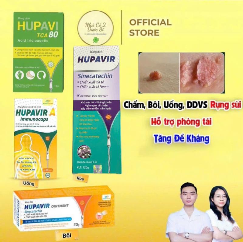   Che tên  Bộ Chấm Bôi Uống DDVS Rụng Sùi Hupavir TCA 80 Ointment Immunocaps Clean -  thực phẩm chăm sóc sức khỏe bổ sung Betaglucan kẽm gluconate Sinecatechin chiết xuất tía tô nấm vân chi - Tăng đề kháng cho nam và nữ 