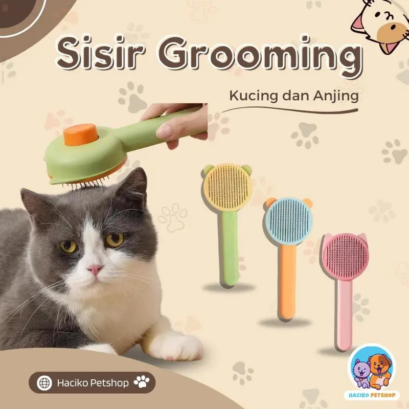 Sisir Bulu Kucing Sisir Grooming Press Kucing Sisir grooming Kucing Anjing Pet Hair Comb 0