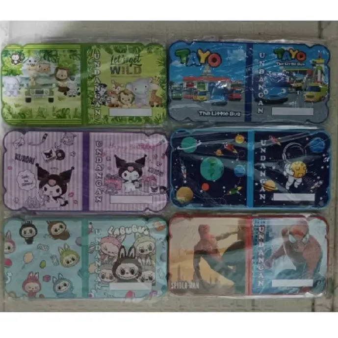 motif terbaru Kartu Undangan Ulang Tahun Tebal Model Lipat isi10& 30 pcs + plastik