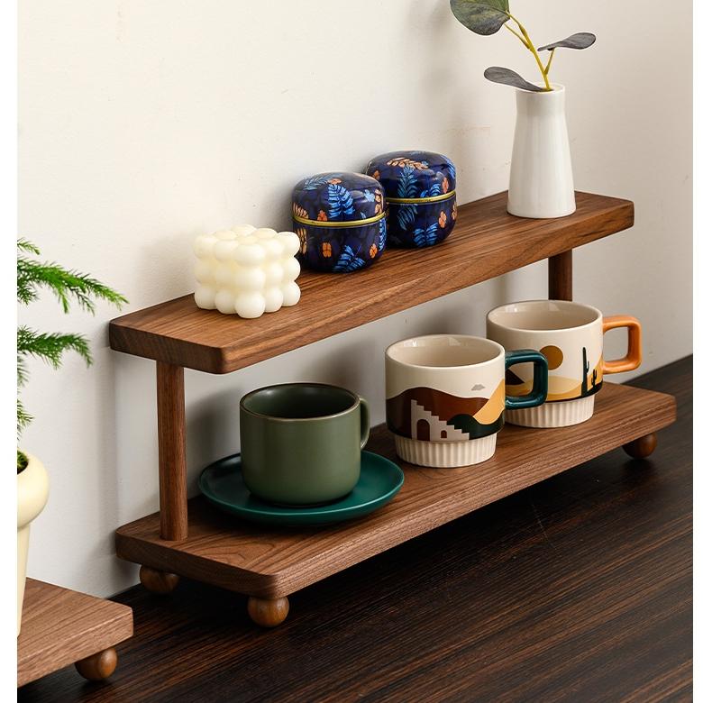 Kệ gỗ decor bàn uống trà kệ trưng bày trang trí gỗ tự nhiên phong cách Nhật Hàn
