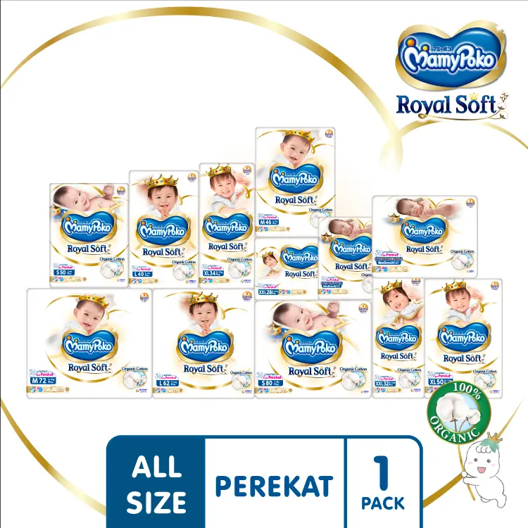 MamyPoko Perekat Royal Soft Organic - Popok Tape 0