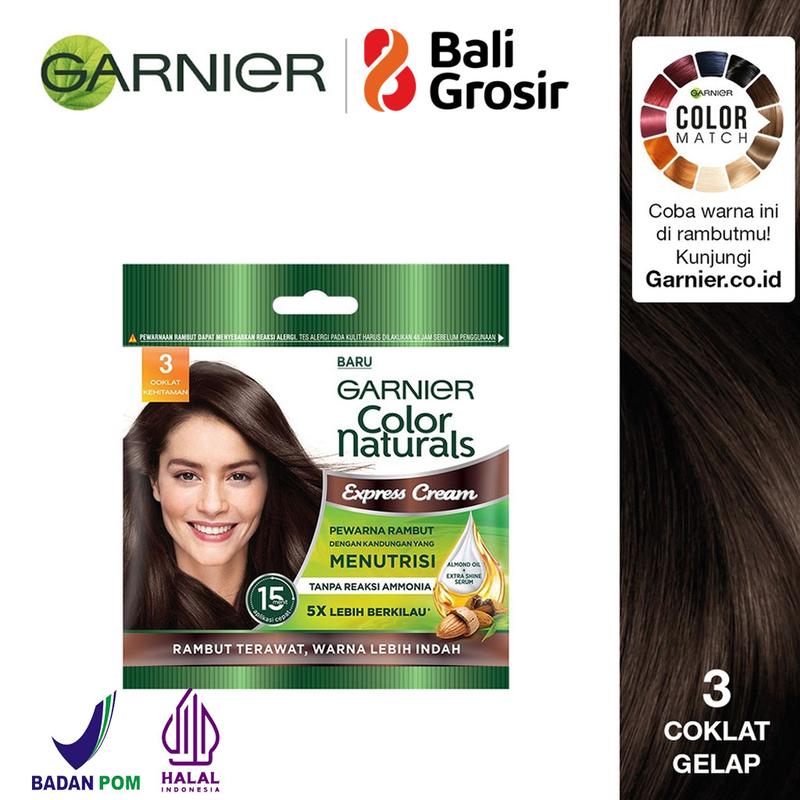 BALIGROSIR - Garnier Color Naturals Pewarna Rambut  Cat Rambut Natural 20g  30g 3