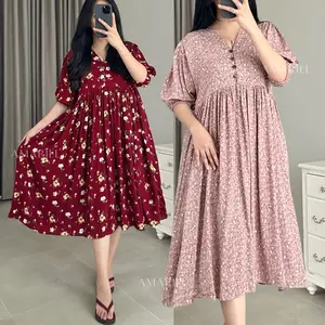 Amariel Vera Dress Daster Rayon Nyaman Bumil Busui Friendly