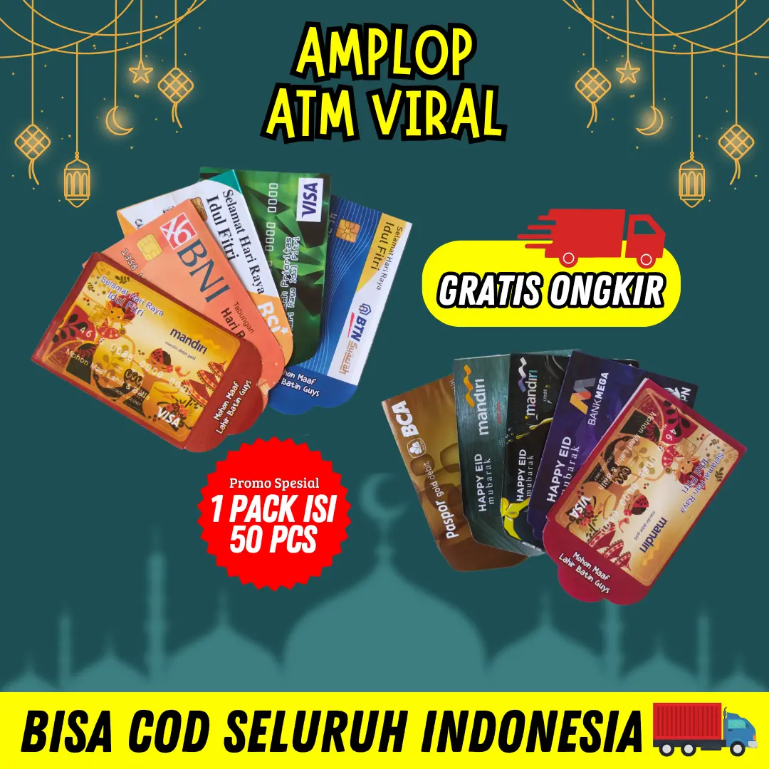 [PROMO] Amplop Lebaran Model ATM Terbaru 2025 Kualitas Premium Isi 50 pcs - Diskon 50%