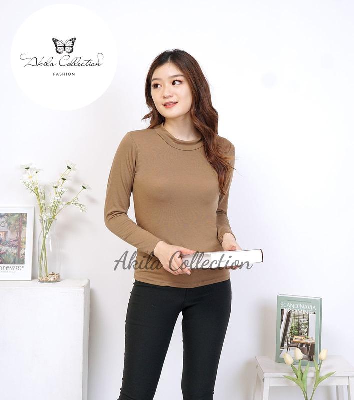 Manset lengan panjang / Kaos Manset wanita Kerah [PREMIUM] Berbahan adem serta lenbut Sangat nyaman saat digunakkan Polos Santai Lembut 2