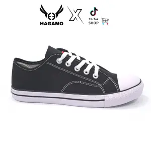 Sepatu Hagamo - Orion low Black White (Unisex) Canvas