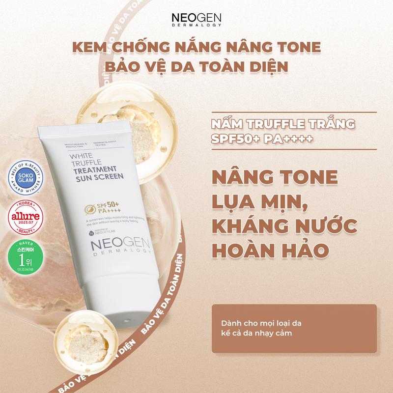  LIVE  Kem chống nắng nâng tone - Bảo vệ da toàn diện Neogen Dermalogy White Truffle Treatment Sun Screen 50ml 
