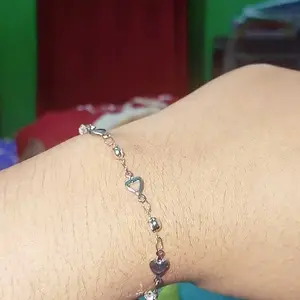 [Couzi]Gelang Hati Emas untuk Wanita Batu Permata Hati Peach Berongga Gelang Serbaguna untuk Pelajar B1062